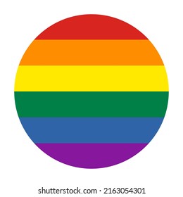 Pride flag circle icon isolated on white. Flat vector button for apps and websites