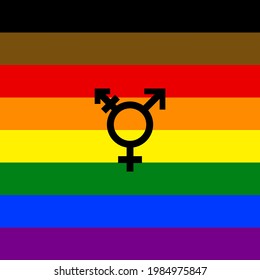 Pride flag. Happy Pride Month. LGBTQ symbol modern, simple, emoticon. Vector Illustration