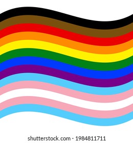 Pride flag. Happy Pride Month. Rainbow colors isolated on white background LGBTQ symbol modern, simple, emoticon. Vector Illustration