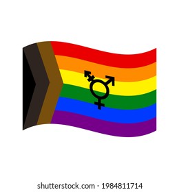 Pride flag. Happy Pride Month. Rainbow colors isolated on white background LGBTQ symbol modern, simple, emoticon. Vector Illustration