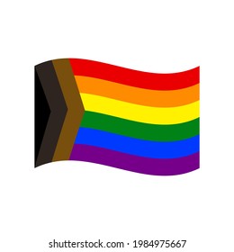 Pride flag. Happy Pride Month. Rainbow colors isolated on white background LGBTQ symbol modern, simple, emoticon. Vector Illustration