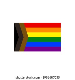 Pride flag. Happy Pride Month. Rainbow colors isolated on white background LGBTQ symbol modern, simple, emoticon. Vector Illustration