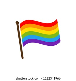 Pride flag icon. Color rainbow vector wave stripes, LGBT Lesbian gay bisexual transgender concept, Symbol