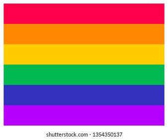 Pride Flag Icon. LGBTQ+ related symbol in rainbow colors. Gay Pride. Raibow Community Pride Month. Love, Freedom, Support, Peace Symbol. Flat Vector Design Isolated on White Background