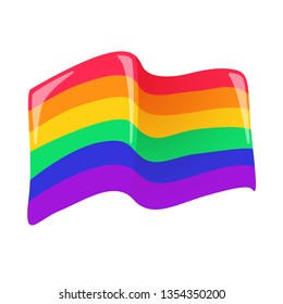 Pride Flag. LGBTQ+ related symbol in rainbow colors. Gay Pride. Raibow Community Pride Month. Love, Freedom, Support, Peace Symbol. Flat Vector Design Isolated on White Background