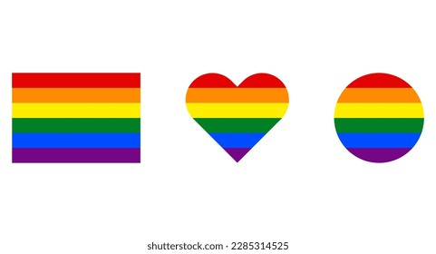 Pride flag modern and minimalist concept. lgbt rainbow icons and flag. stickers illustration 