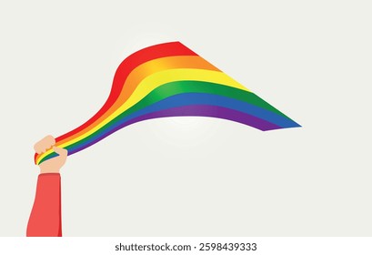 Pride flag. Rainbow background, LGBT banner, symbol of equality and tolerance. Editable image. Vector