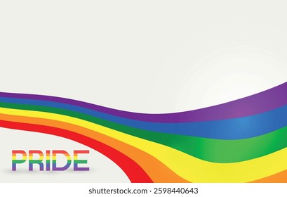 Pride flag. Rainbow background, LGBT banner, symbol of equality and tolerance. Editable image.