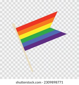 Pride flag or rainbow colors Pride Month at June LGBTQ Symbols , Human rights or diversity concept ,isolated on a transparent background , illustration Vector EPS 10