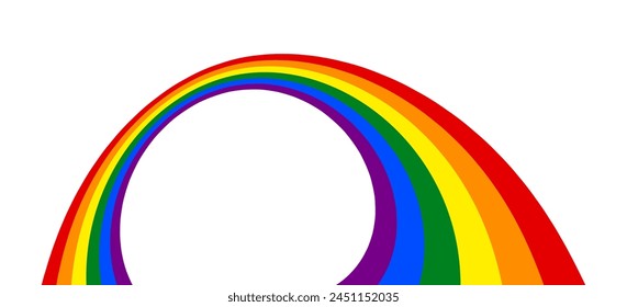 Pride flag Rainbow isolated on transparent background. Pride month banner. Vector illustration.
