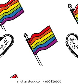 Pride flag seamless colorful pattern