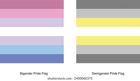 Pride Flag Set (Bigender, Demigender) vector graphic 