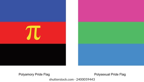 Pride Flag Set (Polyamory, Polysexual) vector graphic