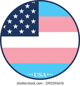 Pride flag in the style of the USA flag. LGBT, transgender, love, freedom. Fight symbol.