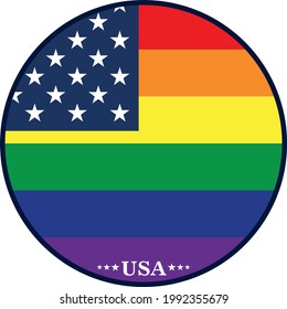 Pride flag in the style of the USA flag. LGBT, transgender, love, freedom. Fight symbol.