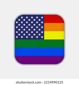 Pride Flagge der USA. Vektorgrafik.