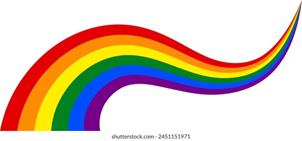 Pride flag winding stripes isolated on transparent background. Flag for pride month. Vector illustration