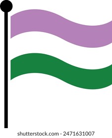 Pride Flags. - Gender Queer vector illustration