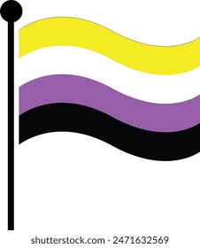 Pride Flags. - Non Binary vector illustration