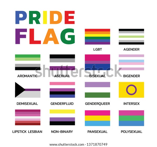 Pride Flags Variations Color Set Stock Vector (Royalty Free) 1371870749