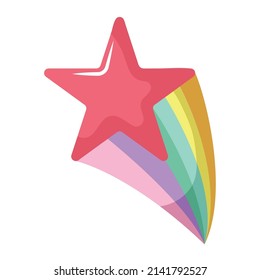 pride flying star over white