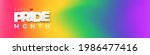 Pride Gradient background with LGBTQ Pride 2021. Gay parade annual summer event. Pride symbol with heart, LGBT, sexual minorities, gays and lesbians. Template designer sign, icon, event banner design.