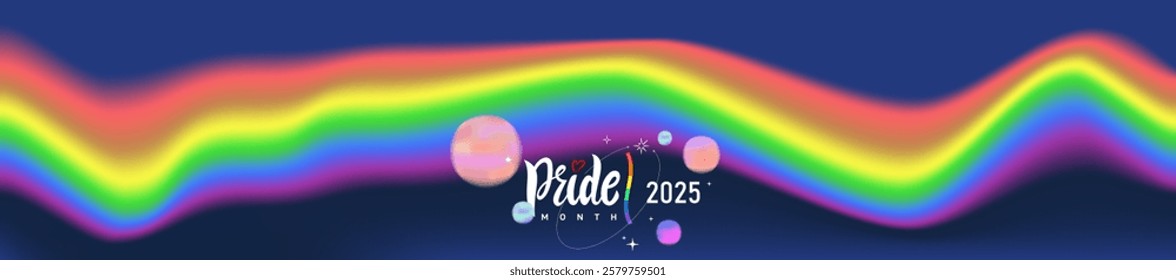 Pride Gradient Background with LGBTQ 2025. Pride Flag Colours. Pride month 2025 texture with pattern, website, social media, rainbow color, banner. Vector Illustration.