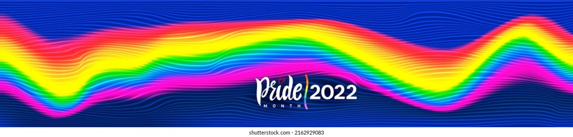 Pride Gradient Background with LGBTQ Pride Flag Colours. Grunge texture with brush stroke pattern, rainbow color, banner. Vector Illustration. Isolated on white background.