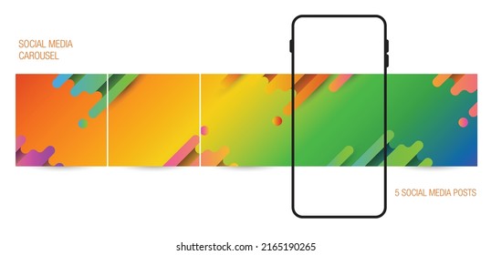 Pride gradient background with LGBTQ Pride flag colors. Vector banner happy pride month with rainbow. Symbol of pride month June support. suitable for Instagram social media carousel post