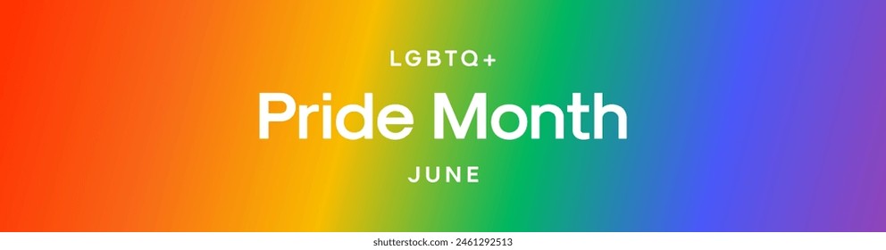 Pride Gradient Background with LGBTQ Pride Flag Colours and Pride Month Typography