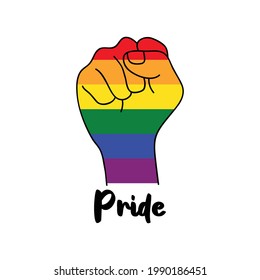 Pride Hand Fist Raised Support Lgbtq Stock Vector (Royalty Free ...