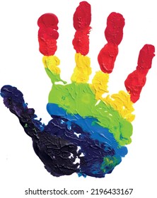 Stolz Hand, LGBT Symbol, regenbogenfarbige Acrylstruktur