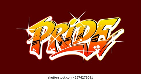 Pride. Hand written  graffiti. Vector template for poster, social network, banner, cards. illustration