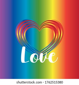 Icono del corazón del orgullo. Corazón de gradiente colorido. Símbolos de amor.