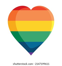 Pride Heart Icon On White Background