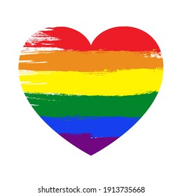 Pride Heart. Lgbt Symbol In Rainbow Colors. Vector Illustration Isolated On White Background. Gay And Lesbian Sign.