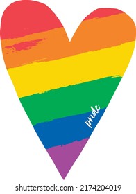 pride heart with rainbow colors
