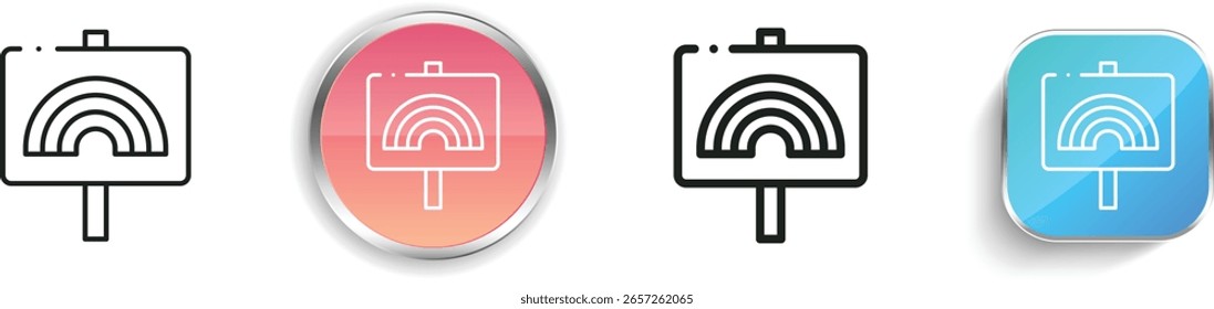 ícone orgulho. Design fino, linear, regular e estilo botão isolado no fundo branco