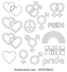 pride icons vector digital stamps