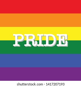 Pride letter with rainbow colors background. LGBTQ symbol modern simple vector icon