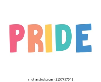 pride lettering deisgn with lgtbq colors