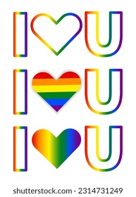 Pride LGBT+ Element clip art Colorful rainbow LGBTQ pride celebration icon flag