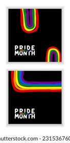 Orgullo LGBT+ Material clip de elementos Colorido arco iris LGBTQ orgullo de mes celebración de medios sociales antecedentes