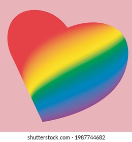 Pride LGBT heart vector icon   Lesbian gay bisexual transgender concept love symbol Love is love  Colorful Hearts Orange Yellow Green Rainbow texture background Holiday advertising banner logo Vector 