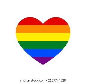 pride LGBT heart vector icon set, lesbian gay bisexual transgender concept love symbol, color rainbow flag, flat design signs isolated on white background