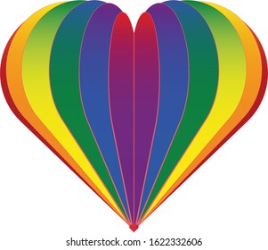 Pride LGBT heart vector. Heart, rainbow color. LGBT symbol. Lesbian gay bisexual transgender concept love symbol.