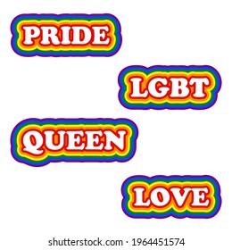 Pride LGBT Queen Love Stickers T-shirt Design Typography Vector Illustration Design Can Print on t-shirt Poster banners Pride month