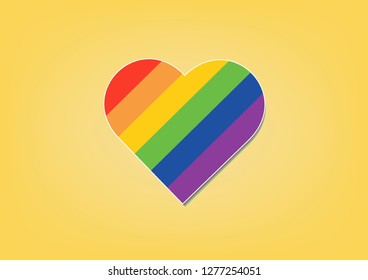 Pride LGBT Rainbow Colorful Shape of Heart Love Abstract Vector Background