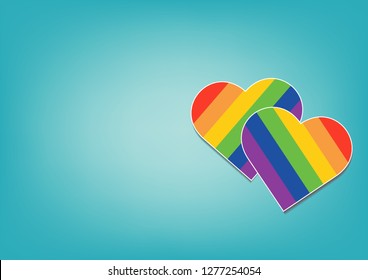 Pride LGBT Rainbow Colorful Shape of Heart Love Abstract Vector Background