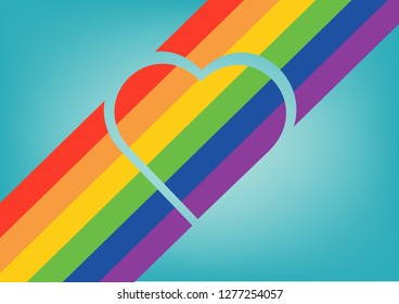 Pride LGBT Rainbow Colorful Shape of Heart Love Abstract Vector Background